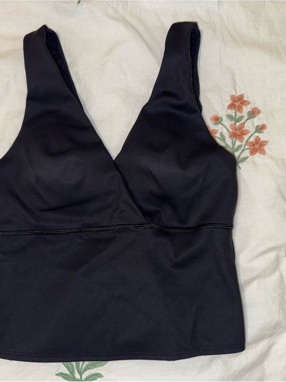 Black Women's Crop Top with Deep V - Unbranded